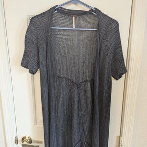 Free People Short Sleeve Sweater/wrap/cover-up, Size Small